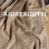 AiurtRuutti克什米尔藤蔓刺绣纯山羊绒外搭披肩 宽框绣朱莉奢围巾