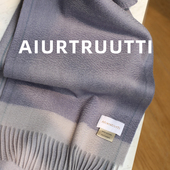 男女窄版 AiurtRuutti意式 年轻新贵情侣款 纯山羊绒水波纹围巾披肩