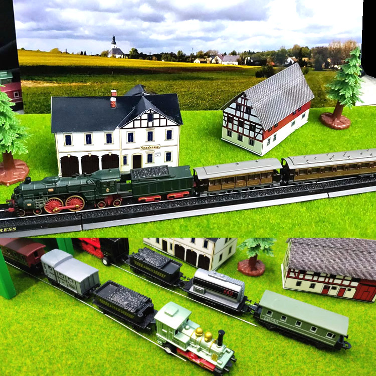 东方快车 z/n比例火车 蒸汽机车玩具 房子屋建筑diy铁道场景模型