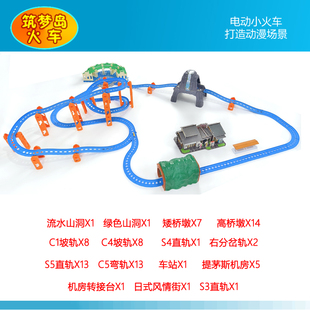 筑梦岛提茅斯机房新年礼物火车玩具安妮克拉贝尔儿童轨道火车套装