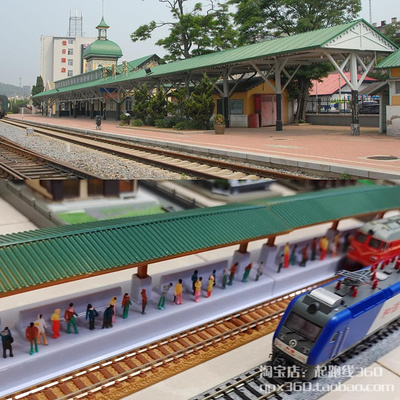 N比例火车站台模型旧老式站台1/160岛式列车站月台 tomix轨道通用