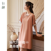 睡衣冰丝凉感大码 轩靓新中式 莫代尔短袖 薄款 连衣裙 国风睡裙女夏季
