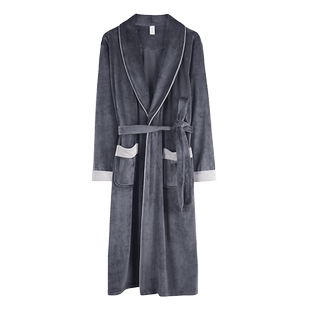 轩靓睡袍男士冬天加厚加绒珊瑚绒睡衣海岛绒大码家居服春秋季浴袍