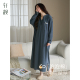 高级感大码 睡衣时尚 家居服连衣裙 纯棉长袖 轩靓泡泡棉睡裙女春秋季