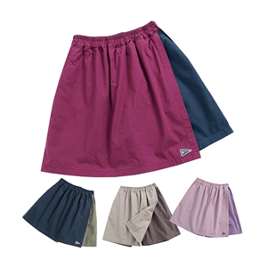 宽松休闲百搭松紧腰假两件裙裤 日单新款 女夏季 短裤 半身裙 户外工装