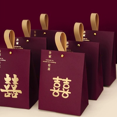 结婚喜糖盒中式2025新款婚礼糖果盒子空盒定制高级感订婚礼盒糖袋