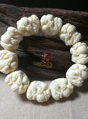 象牙果雕刻貔貅有求必应手串