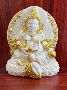 象牙果黄财神佛像摆件