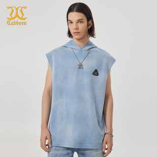 商场同款 新款 卡宾男装 连帽T恤卫衣夏季 宽松背心上衣 潮流无袖