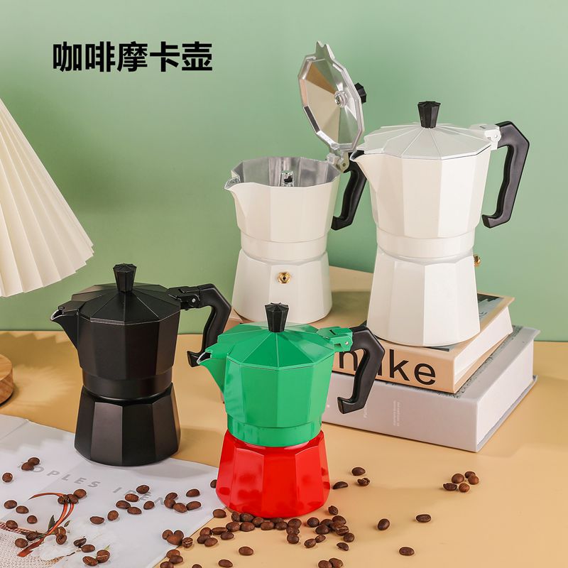 跨境爆款咖啡壶加厚铝制八角壶手冲咖啡摩卡壶冷萃取壶煮咖啡器具