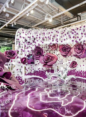 婚庆纸花 圣纸道SZD手工定制路引泡沫SP036玫瑰商场美陈 橱窗展示