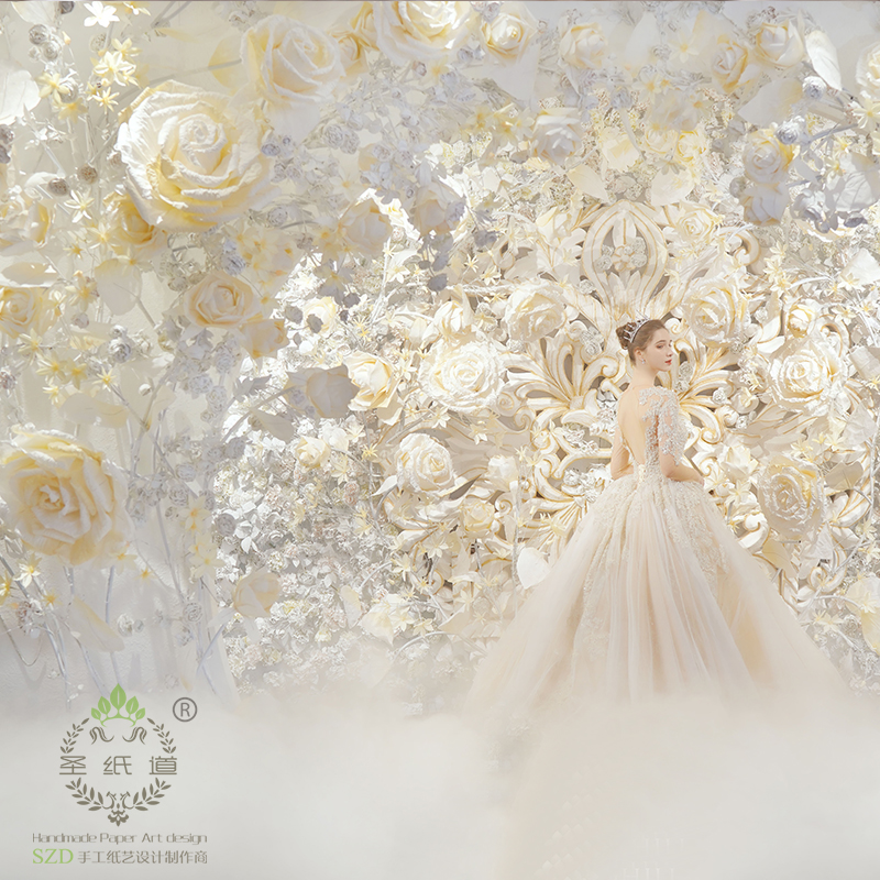 婚庆纸花布置玫瑰纸花圣纸道
