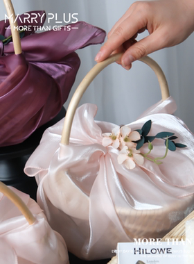 伴娘伴手礼女竹编手提篮婚礼实用高档闺蜜生日礼物开业答谢礼盒空