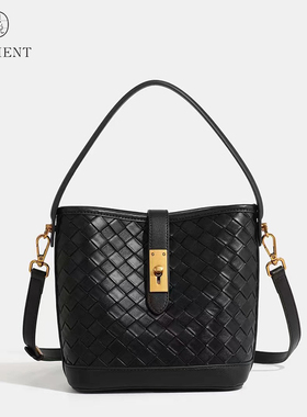 SENTIENT裸包说香港专柜正品时尚小众水桶包单肩斜跨包真皮女包包