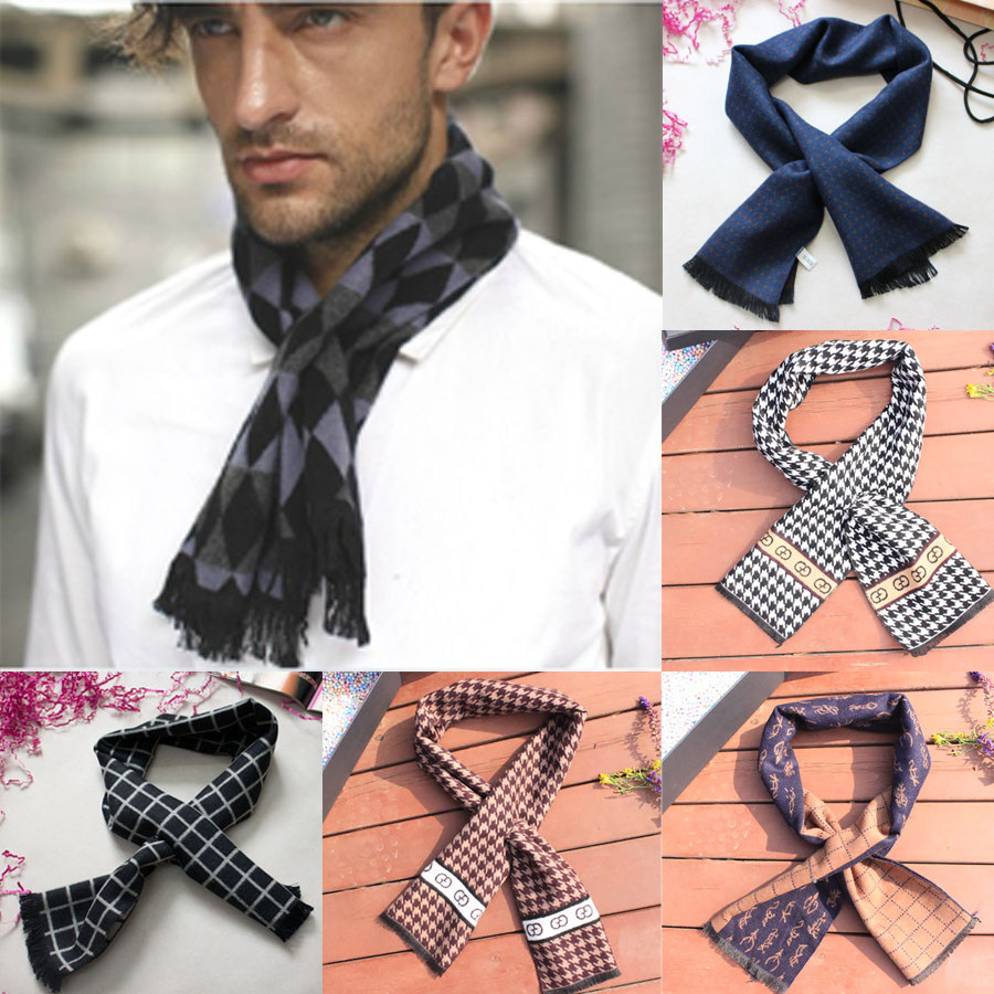 轻薄小围巾交叉商务男士