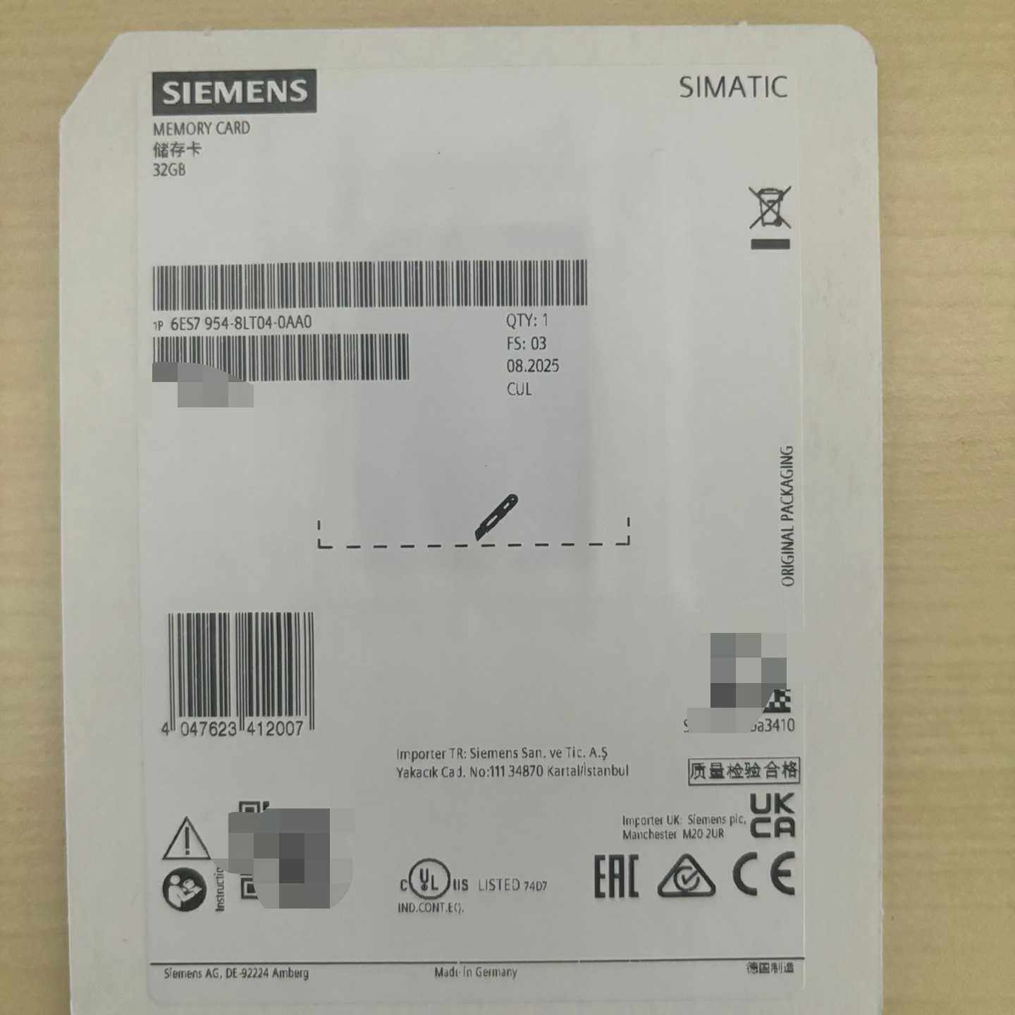 SIMATIC S7，存储卡 用于 S7-1x 00 CPU议价