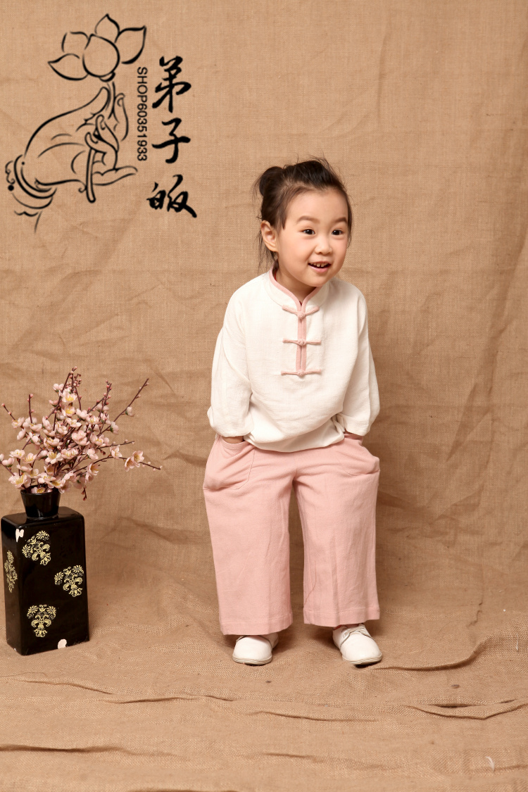 儿童国学传统服装男童立领两件套