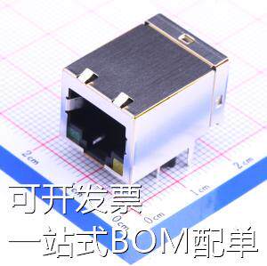 5569564-1 以太网连接器(RJ45 RJ11) RJ45 有 8p8c,黄-绿LED灯,镀