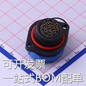 JH2113P-12P圆形(线缆)连接器 2孔法兰插座JH2113P-12存储器现