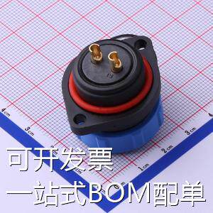 JH2113S-2P 圆形(线缆)连接器 2孔法兰插座JH2113S-2 存储器 现货
