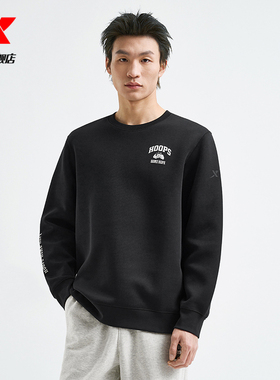 特步PLAYIN BIG套头卫衣男2025年春新款宽松运动上衣975129920187