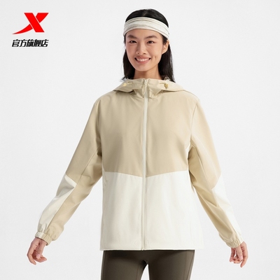 特步无缚轻行双层风衣女款2025秋季新款户外运动外套975128150066