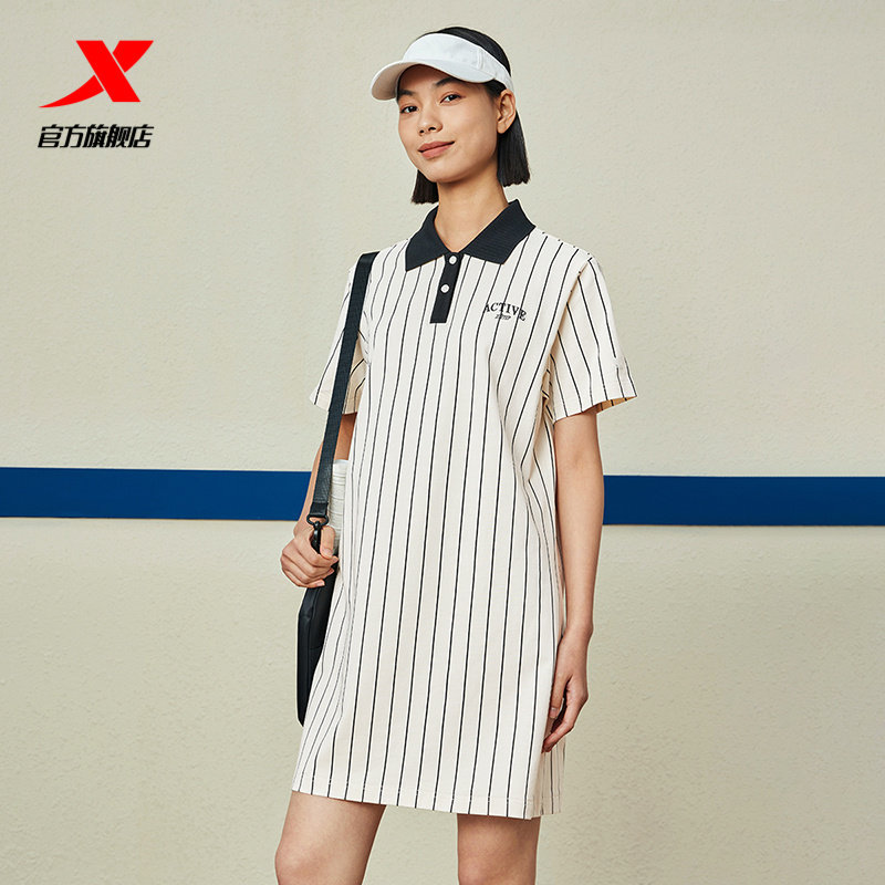 特步连衣裙女裙2024秋季新款图片