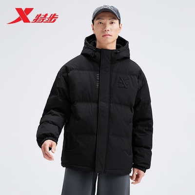 特步羽绒服男2025年新款冬季加厚加绒保暖运动外套976429190307