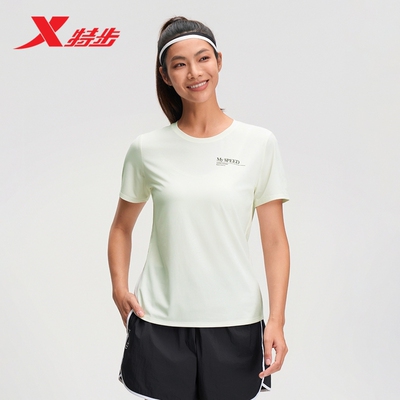特步跑步T恤女官方夏季运动女装透气速干训练服短袖975328010160