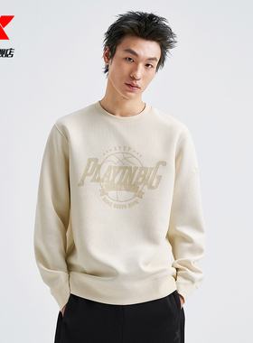 特步PLAYIN BIG圆领卫衣男2025年春新款潮流运动上衣975129920212