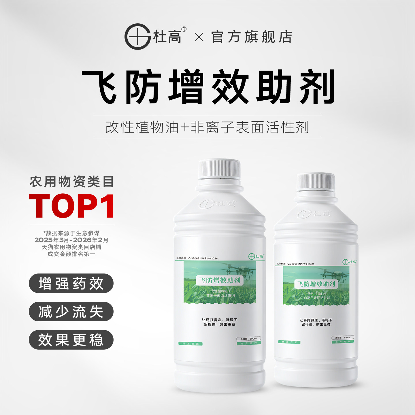 杜高飞防专用助剂非有机硅增强药效无人机农用大田蔬菜迈图渗透剂