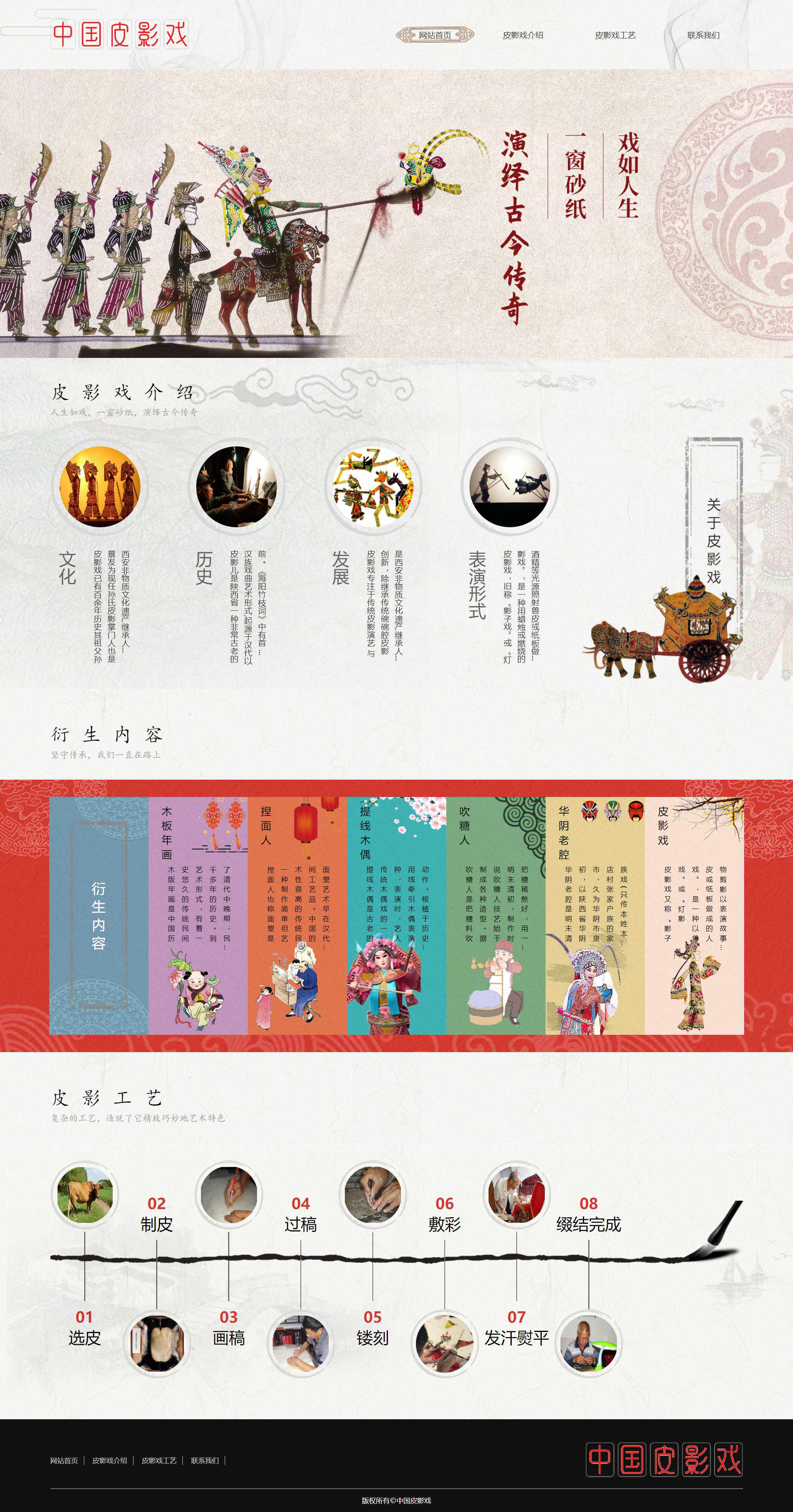 传统文化 皮影戏 网页设计 html div css模版网站制作