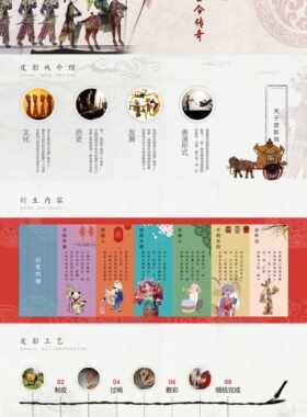 传统文化 皮影戏 网页设计 html div css模版网站制作