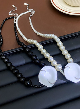 小众设计花朵珐琅锁骨链轻奢高级