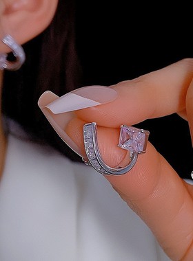 森系简约甜美锆石耳钉 气质高级感轻奢百搭氧化锆zirconia耳环女