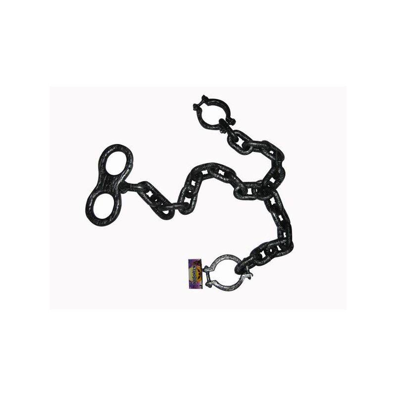 万圣节酒吧鬼屋装扮囚犯铁链全身锁手锁脚带铁球 玩具