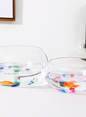 大号透明水仙铜钱草碗莲水培花盆水培植物花瓶鱼缸摆件玻璃器皿