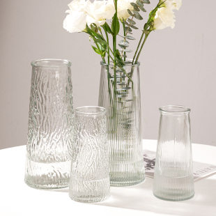 北欧ins风简约玻璃花瓶网红水养鲜花玫瑰插花瓶餐桌客厅摆件装 饰