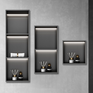 德国进口不锈钢壁龛卫生间浴室金属电视柜定制不锈钢壁龛嵌入式 架