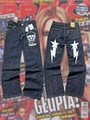 Daily single meteor print straight leg low waist jeans