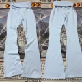 Blue Rhinestone-Embellished Fleece-Lined Sweatpants