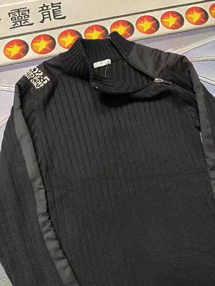 Foreign Trade Surplus Goods, Ribbed Half-High Collar Patchwork Slim-Fit Sweater, Unisex