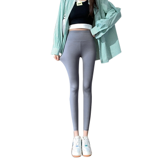 鲨皮裤高腰收腹沙鱼打底外穿裤芭比神裤加绒八分鲨鱼裤小个子145