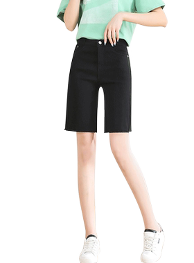高腰五分薄款短裤女夏装梨形休闲