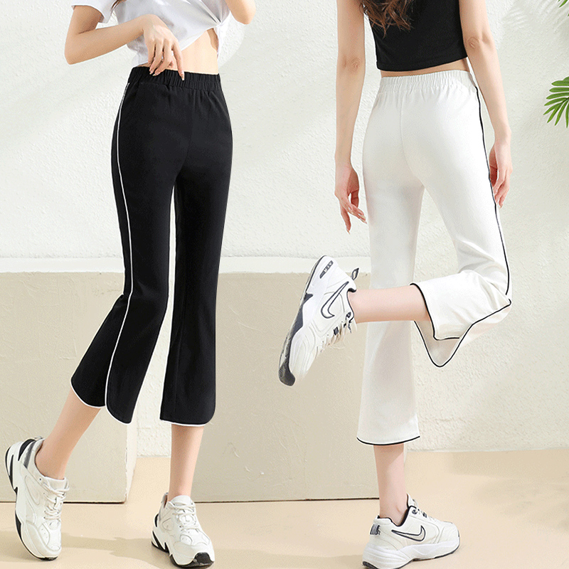 高腰七分薄款天丝抖抖裤感小个子