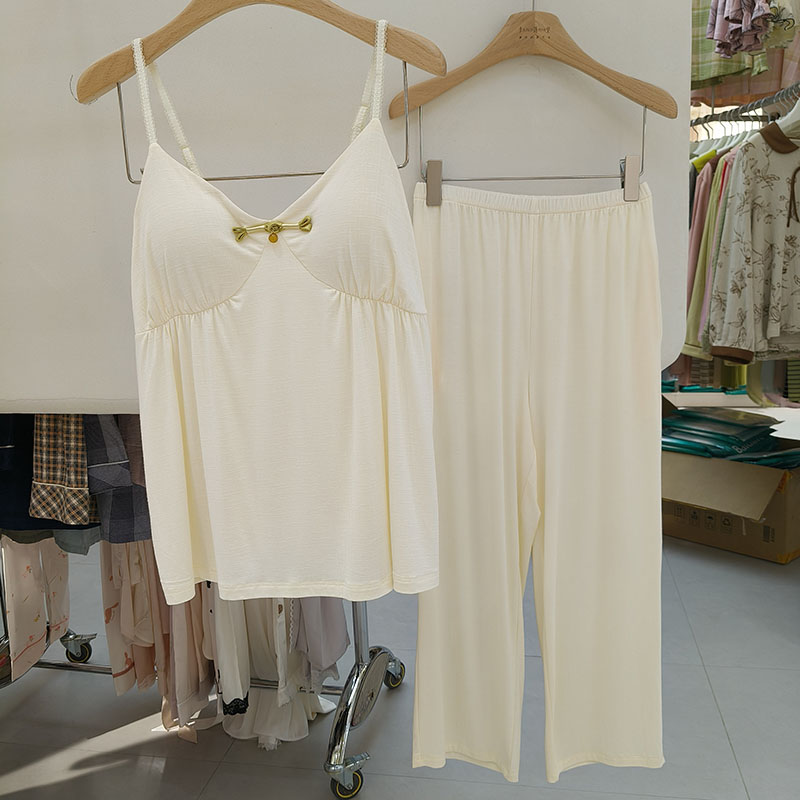 带胸垫卡路曼睡衣女2025夏天薄款