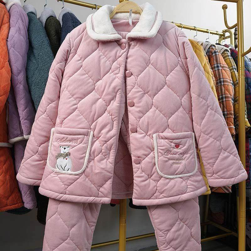 特价安之伴珊瑚绒夹棉加厚睡衣女冬季宽三层加绒家居服套装加大码,女士内衣/男士内衣/家居服,睡衣/家居服套装,淘宝优惠券,粉丝福利购,淘宝优惠卷