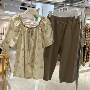 薄款 正品 套头家居服套装 妮可雅睡衣2025春夏新款 女士莱赛尔棉短袖
