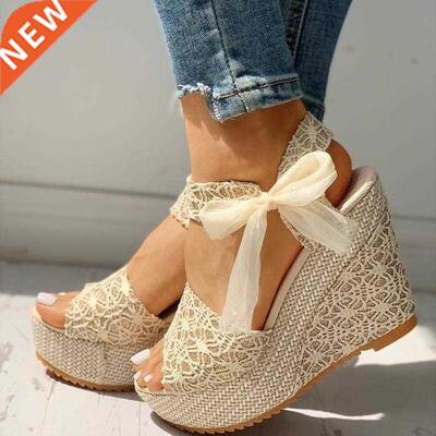 Women Fashon Summer Platform Wedge Sandals Ankle Strap Fsh