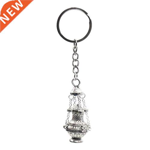 Christian Incense Burner Keychain Religious Key Ring